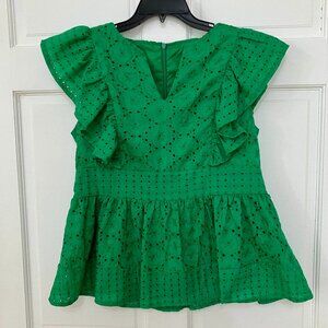 Eyelet Peplum Top Size XL